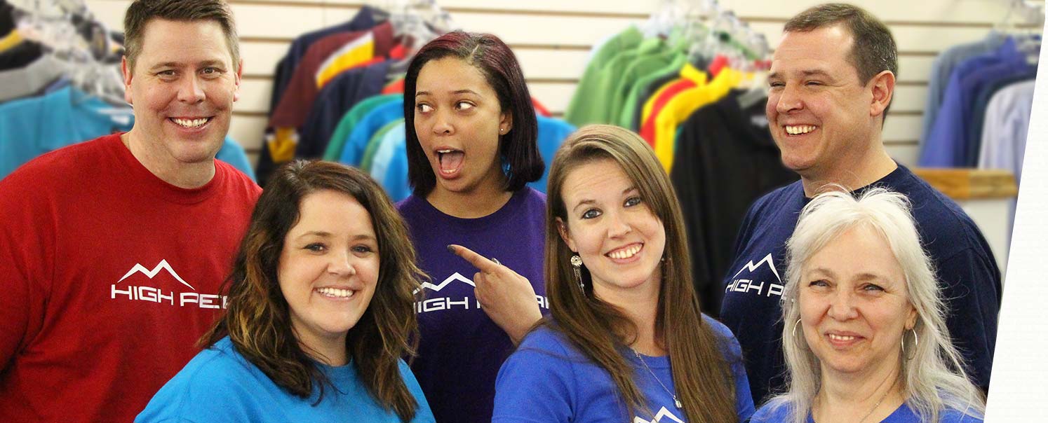 Backs of custom t shirts