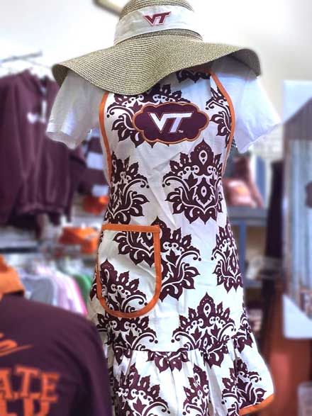 Kitchen apron with VT Hokie logo