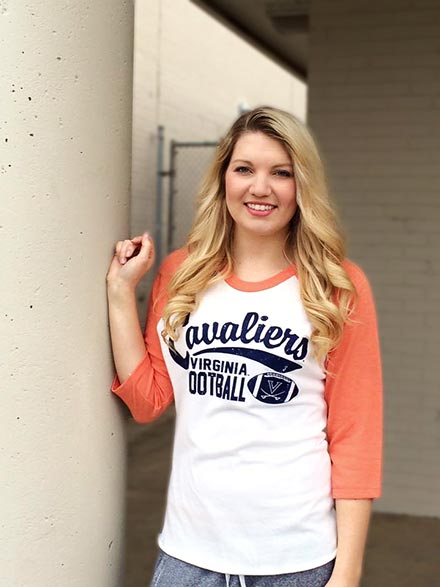Girl modeling UVA clothing