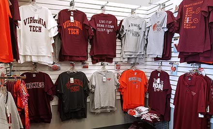 Virginia Tech apparel retail display