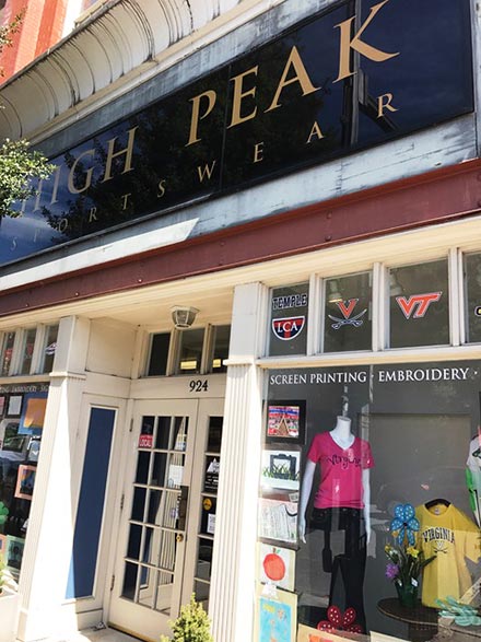 High Peak Lynchburg retail storefront