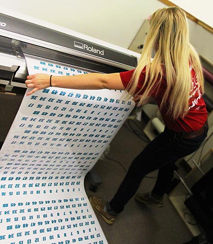 Custom banner being printed