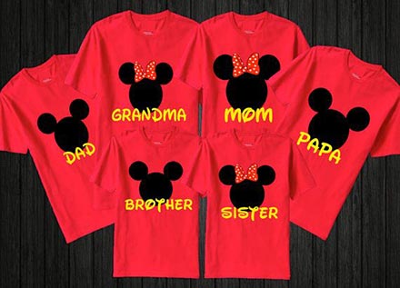Family shirts personalized for disney world