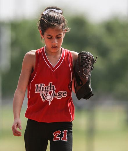 Girl softball player